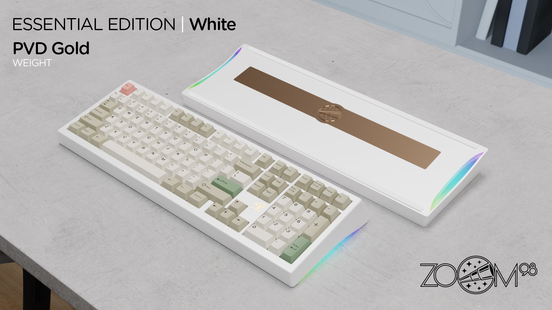 ZOOM98 와이어드 비플렉스 컷 PCB, 2키 모듈 + 스테인리스 스틸 무게