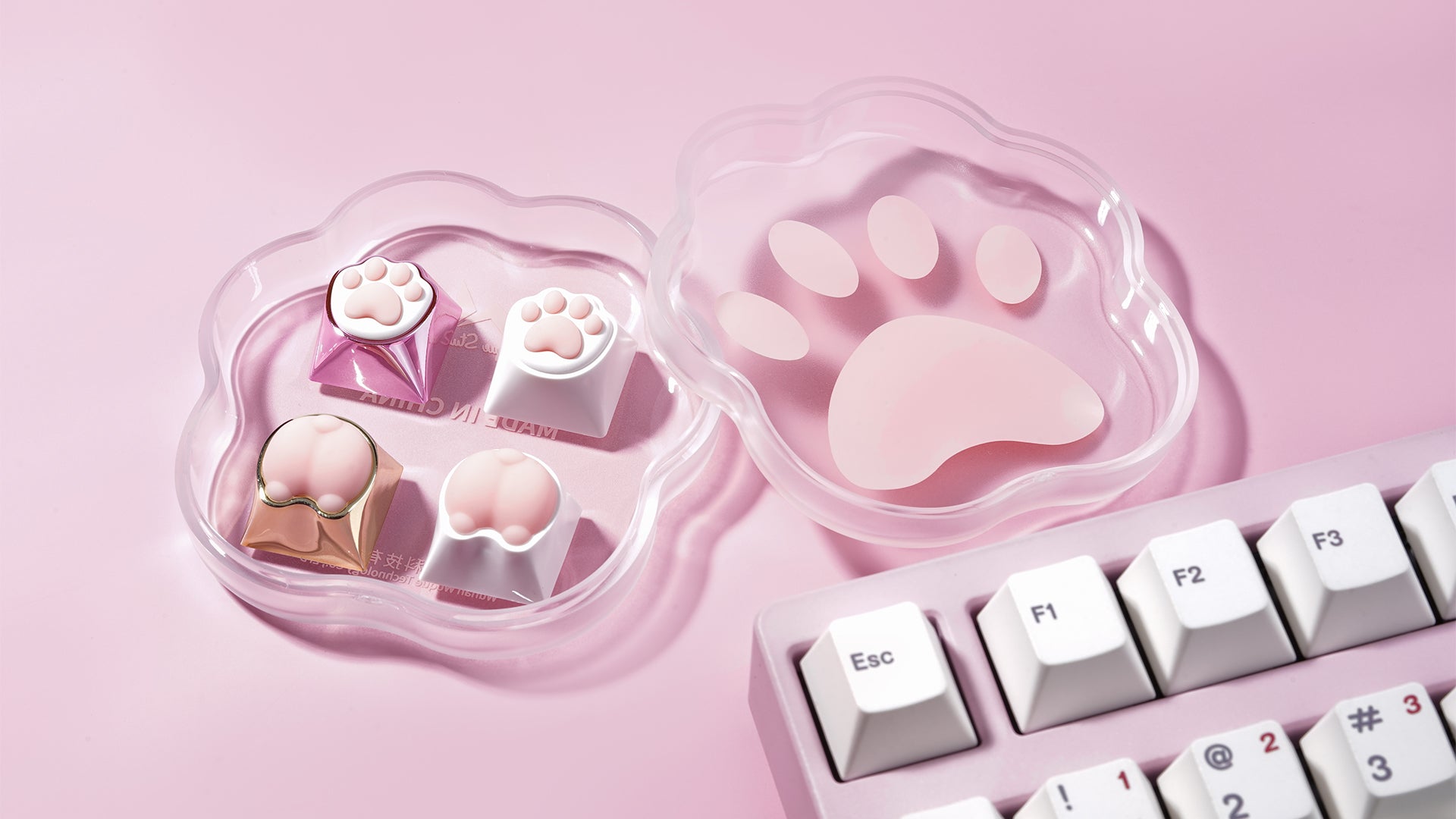 In Stock] Kitty & Corgi Artisan Keycaps Pack-4 Pcs