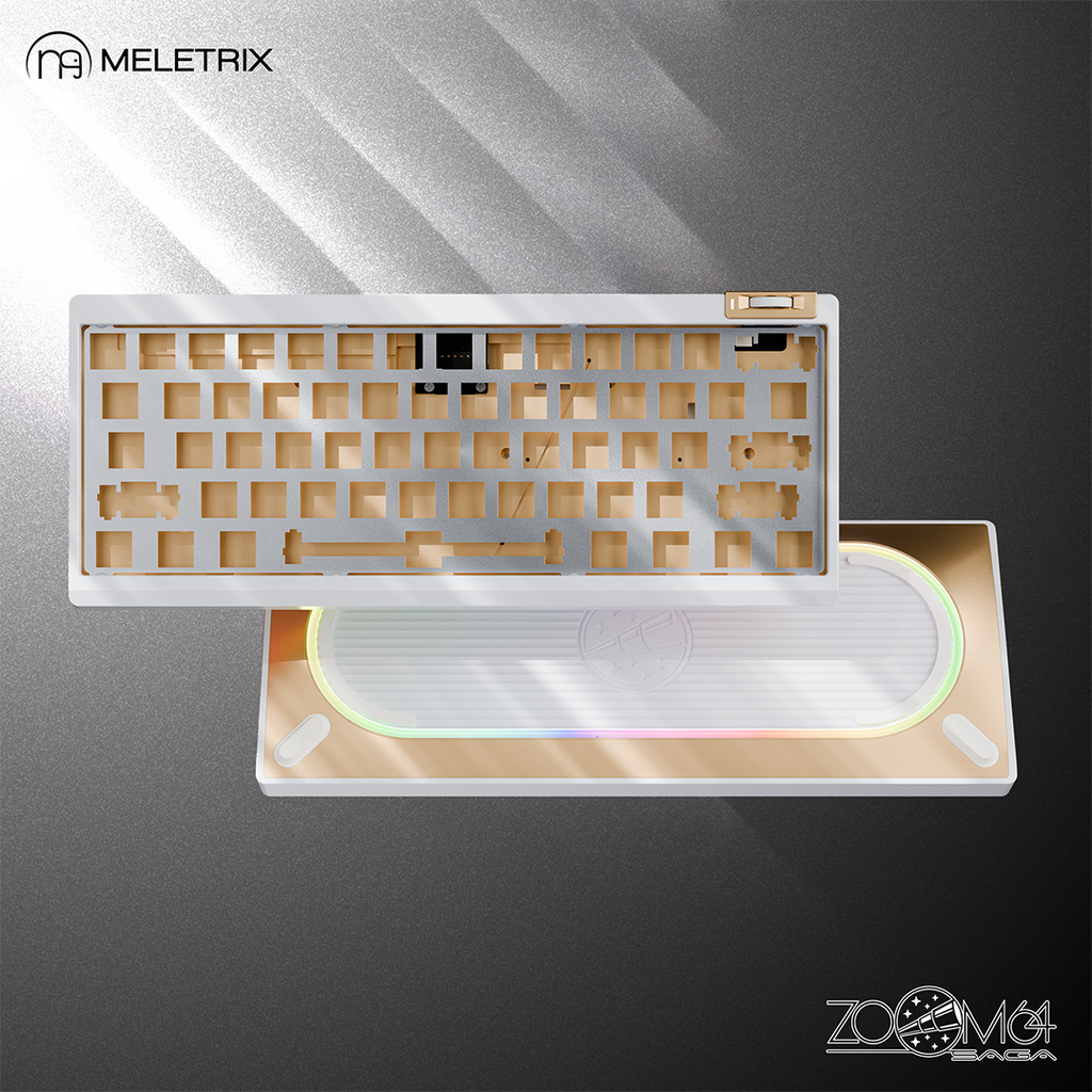 Meletrix ZOOM64 Case Kit Moonstone White GH60 HE version
